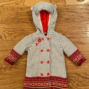 Catimini Girl's Ear Detailed Hooded Jacket Knit Sweater Spirit Graphic Size 18m